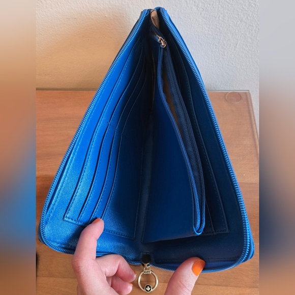 Roots Blue Wallet - Large Wallet Clutch - Picture 5 of 8